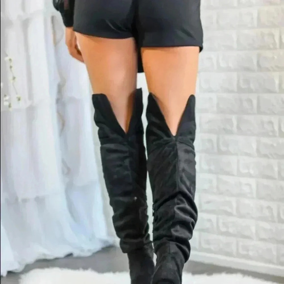 Knee high thigh high boots black - Picture 7 of 8